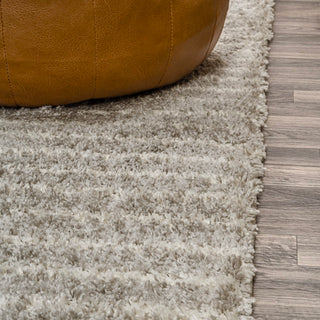 Petra Abstract Stripe Geometric Shag Area Rug