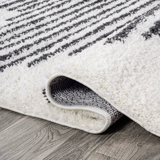 Elm Diamond Stripe Geometric Shag Area Rug
