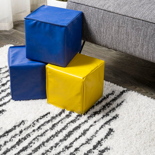 Elm Diamond Stripe Geometric Shag Area Rug
