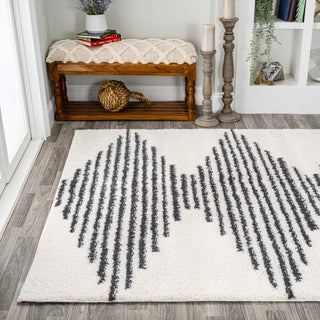 Elm Diamond Stripe Geometric Shag Area Rug