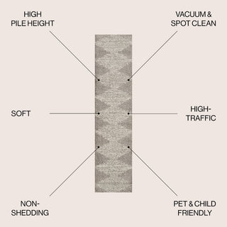 Elm Diamond Stripe Geometric Shag Area Rug