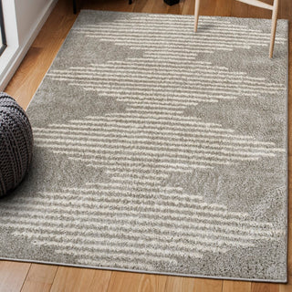 Elm Diamond Stripe Geometric Shag Area Rug