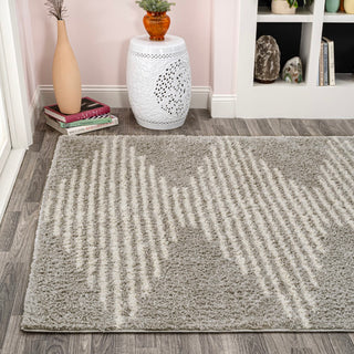 Elm Diamond Stripe Geometric Shag Area Rug