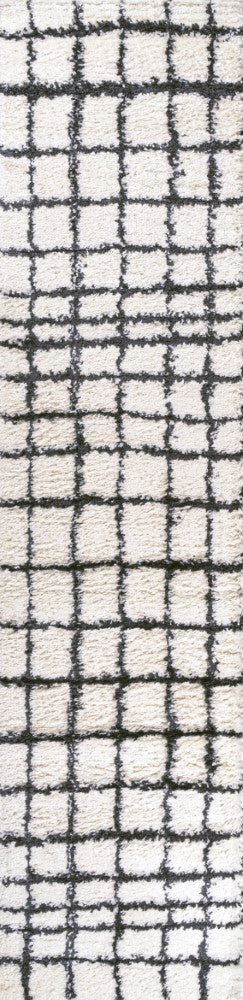 Arenal Geometric Grid Shag Area Rug