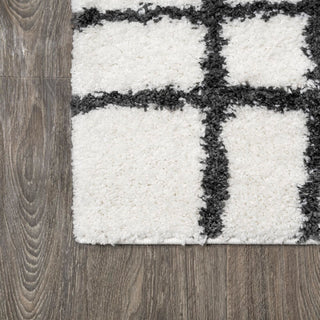 Arenal Geometric Grid Shag Area Rug