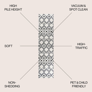 Caimari Moroccan Diamond Shag Area Rug