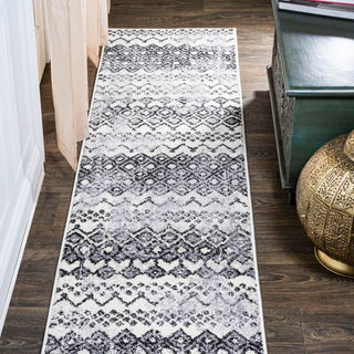 Azmar Moroccan Geometric Distressed Area Rug - JONATHAN Y