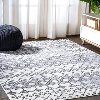 Azmar Moroccan Geometric Distressed Area Rug - JONATHAN Y