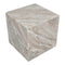 Felix 15" Contemporary Natural Marble Handmade Cube End Table
