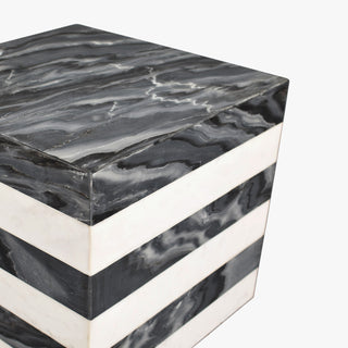 Felix 15" Contemporary Natural Marble Handmade Cube End Table - JONATHAN Y