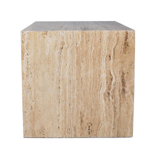 Felix 15" Contemporary Natural Marble Handmade Cube End Table - JONATHAN Y