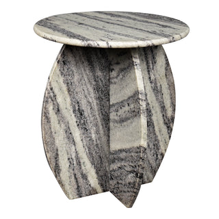 Venus 15" Contemporary Natural Marble Handmade X-Shaped End Table - JONATHAN Y