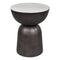 Atarah 16" Contemporary Natural Marble/Metal Handmade Hourglass End Table