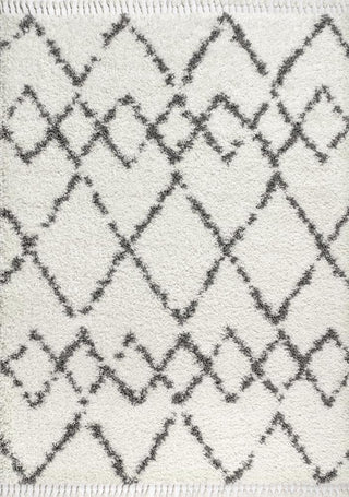 Mercer Shag Plush Tassel Moroccan Tribal Geometric Trellis Area Rug - JONATHAN Y