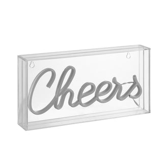 Cheers 11.8" Contemporary Glam Acrylic Box USB Operated LED Neon Light - JONATHAN Y