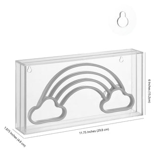 Rainbow 11.75" Contemporary Glam Acrylic Box USB Operated LED Neon Light - JONATHAN Y