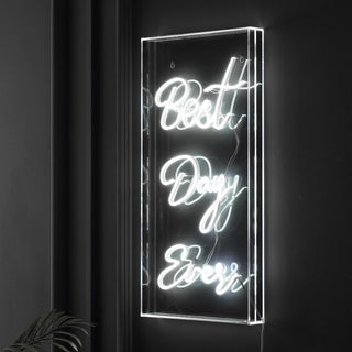 Best Day Ever Contemporary Glam Acrylic Box USB Operated LED Neon Light - JONATHAN Y