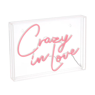 Crazy In Love Contemporary Glam Acrylic Box USB Operated LED Neon Light - JONATHAN Y