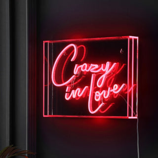 Crazy In Love Contemporary Glam Acrylic Box USB Operated LED Neon Light - JONATHAN Y