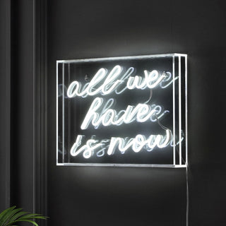 All We Have Is Now Contemporary Glam Acrylic Box USB Operated LED Neon Light - JONATHAN Y