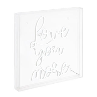 Love You More Square Contemporary Glam Acrylic Box USB Operated LED Neon Light - JONATHAN Y
