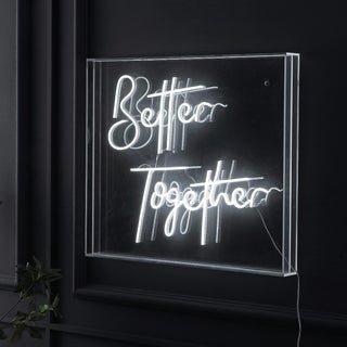 Better Together Contemporary Glam Acrylic Box USB Operated LED Neon Light - JONATHAN Y