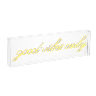 Good Vibes Only Contemporary Glam Acrylic Box USB Operated LED Neon Light - JONATHAN Y