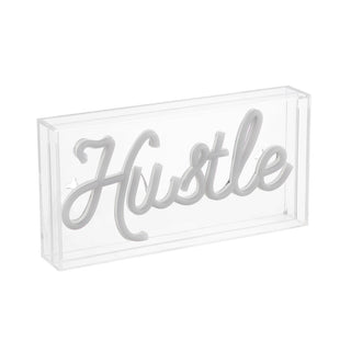 Hustle Contemporary Glam Acrylic Box USB Operated LED Neon Light - JONATHAN Y