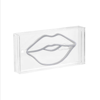 Lips Contemporary Glam Acrylic Box USB Operated LED Neon Light - JONATHAN Y