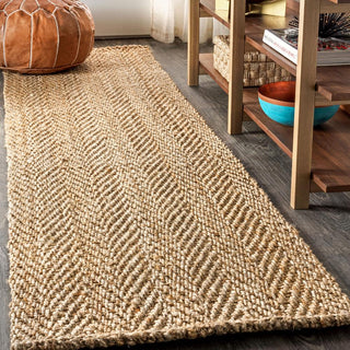 Espina Hand Woven Herringbone Chunky Jute Area Rug - JONATHAN Y