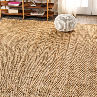Espina Hand Woven Herringbone Chunky Jute Area Rug - JONATHAN Y