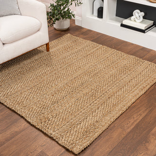 Espina Hand Woven Herringbone Chunky Jute Area Rug