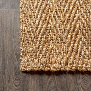 Espina Hand Woven Herringbone Chunky Jute Area Rug