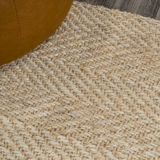 Espina Hand Woven Herringbone Chunky Jute Area Rug