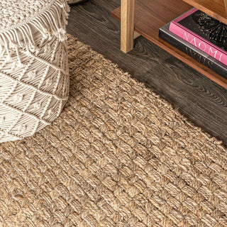 Estera Hand Woven Boucle Chunky Jute Area Rug - JONATHAN Y