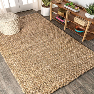 Estera Hand Woven Boucle Chunky Jute Area Rug - JONATHAN Y