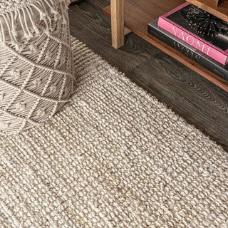 Hiro Hand Woven Chunky Jute Area Rug - JONATHAN Y
