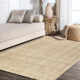 Hiro Hand Woven Chunky Jute Area Rug - JONATHAN Y