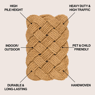 Maeve Classic Coastal Scalloped Basketweave Coir Mat - JONATHAN Y