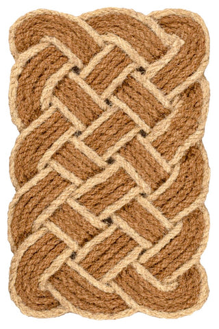 Maeve Classic Coastal Scalloped Basketweave Coir Mat - JONATHAN Y
