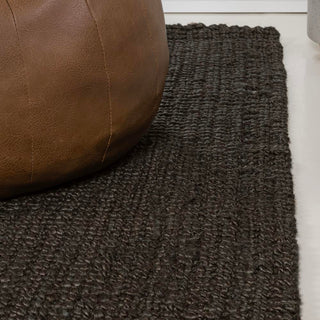 Pata Hand Woven Chunky Jute Area Rug Brown - JONATHAN Y