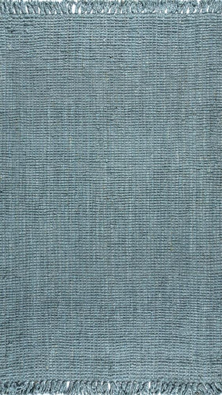 Pata Hand Woven Chunky Jute With Fringe Area Rug
