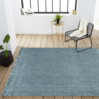 Pata Hand Woven Chunky Jute With Fringe Area Rug