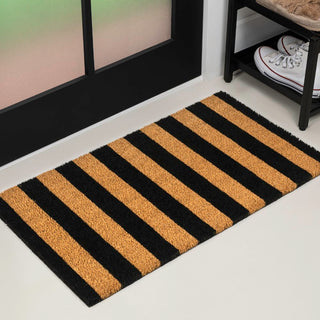 Sutton Modern Coastal Striped Coir Area Rug