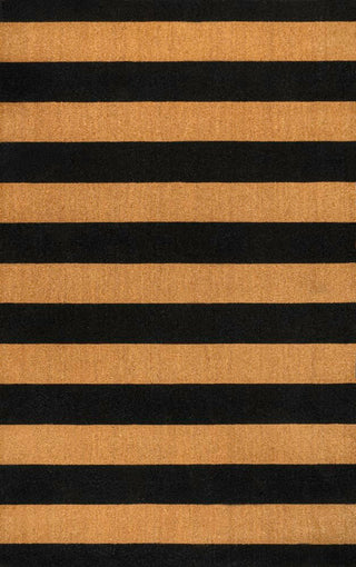 Sutton Modern Coastal Striped Coir Area Rug