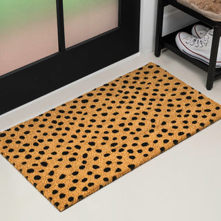 Daphne Modern Classic Animal-spot Bordered Coir Area Rug