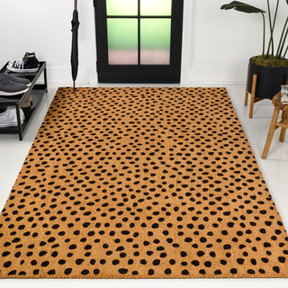 Daphne Modern Classic Animal-spot Bordered Coir Area Rug