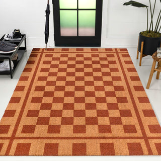 Harper Classic Farmhouse Checkerboard Coir Area Rug