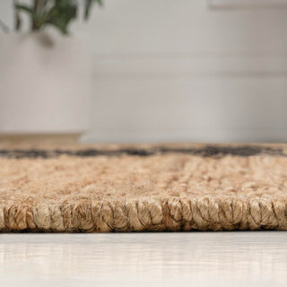Olivier Rustic Beach House Wide Ticking Stripe Jute Area Rug - JONATHAN Y