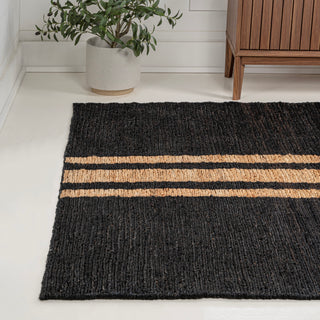 Olivier Rustic Beach House Wide Ticking Stripe Jute Area Rug - JONATHAN Y